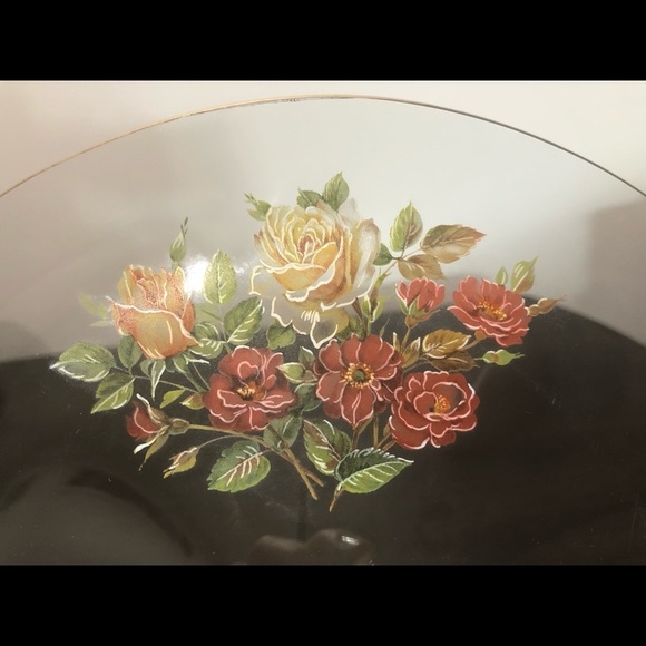 Handmade Viking Glass Tidbit tray floral dish - Picture 3 of 8